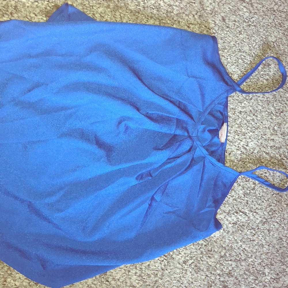 Blue spaghetti top